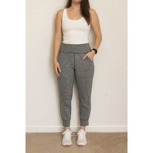 Lululemon Align Cropped Jogger Pants Women 2 Heathered Black Nulu High Rise Yoga